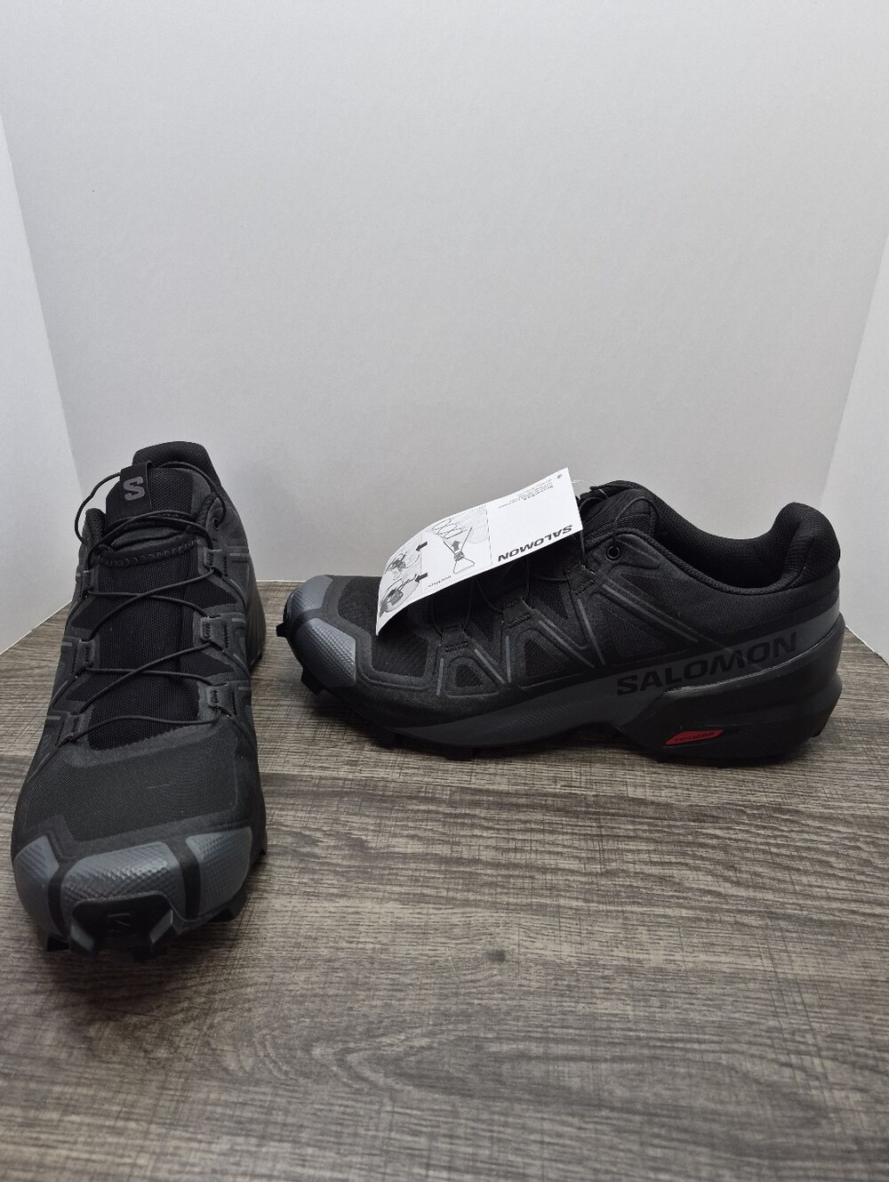 Salomon Speed Cross 5 Black Phantom Trail Running Shoes Sneakers Mens 10 NEW